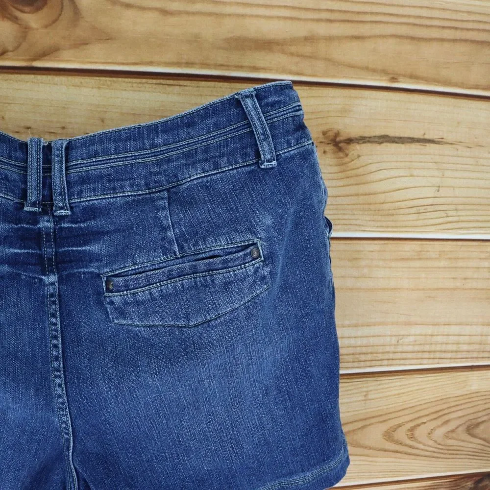 Lane Bryant Jean Shorts Womens Size 18 Blue Dark Wash Denim Cotton Blend Pockets